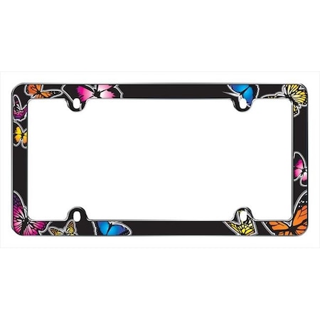 Strike3 Butterfly License Plate Frame; Chrome ST11099